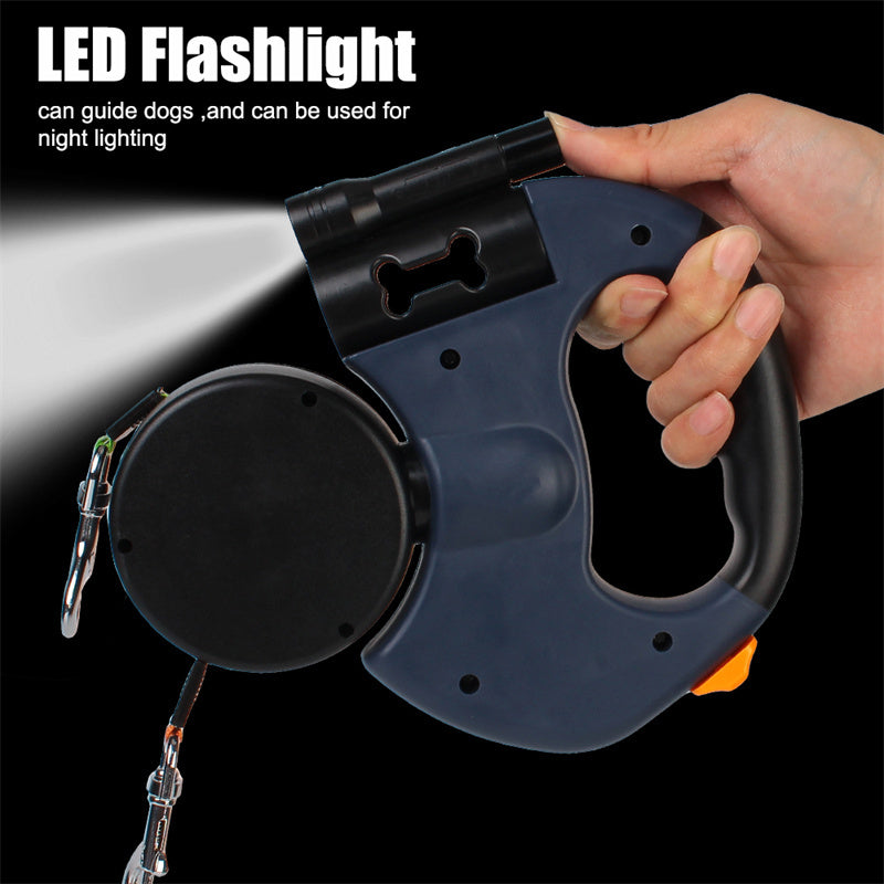 WuffWear DuoLine – Reflective Dog Leash with Light & Double Pull 🐾💡