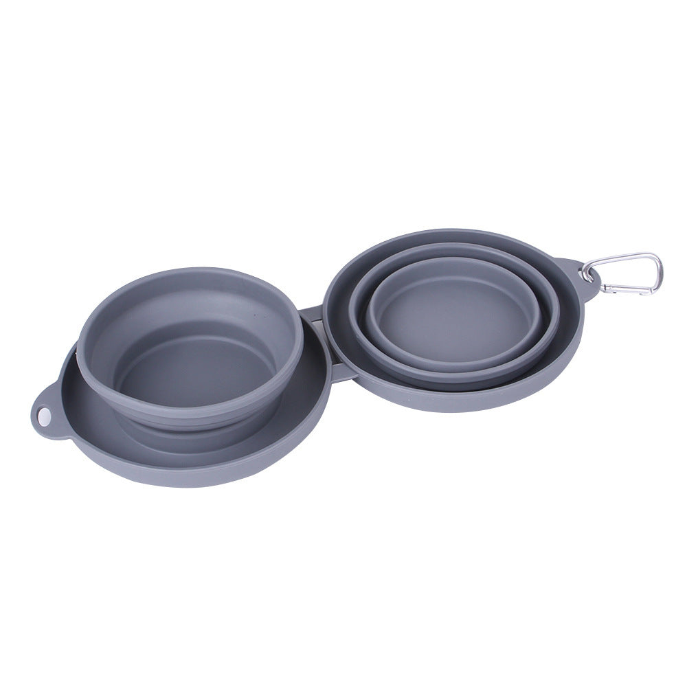 WuffWear Travel Bowl - Collapsible Double Food Bowl with Carabiner