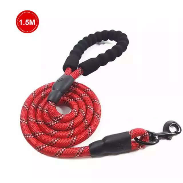 Reflekterende Hundesnor - Polstret Greb - Nylon Træningsline 1,5m