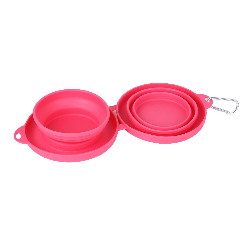 WuffWear Travel Bowl - Collapsible Double Food Bowl with Carabiner