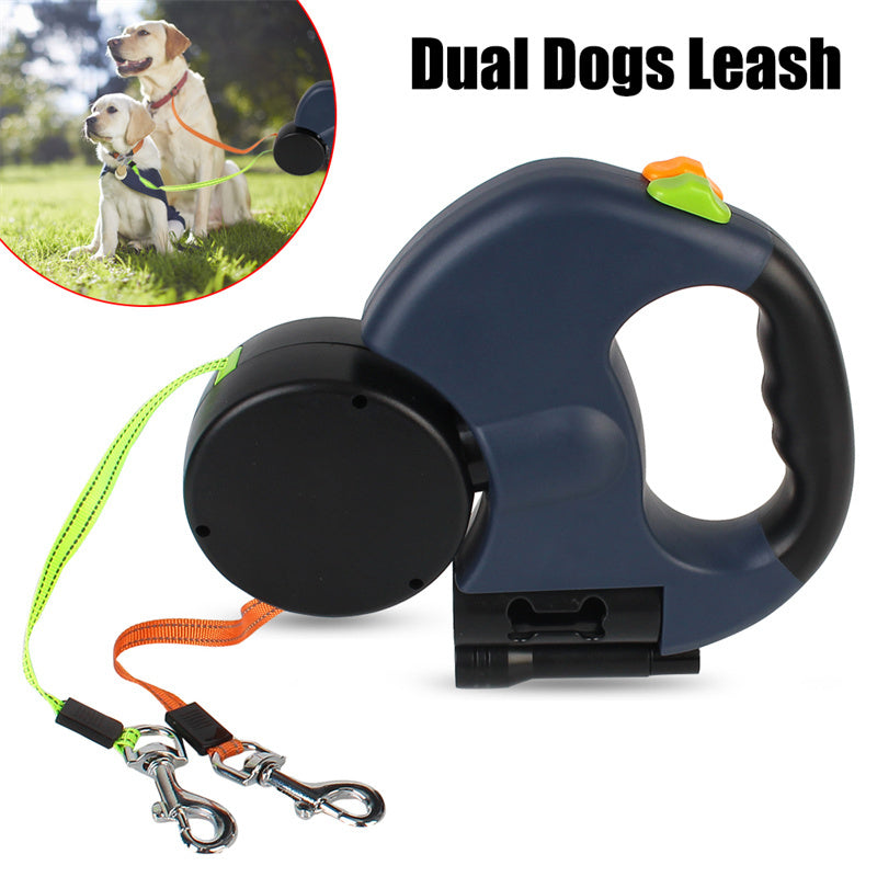 WuffWear DuoLine – Refleks Hundesnor med Lys & Dobbelt Træk 🐾💡