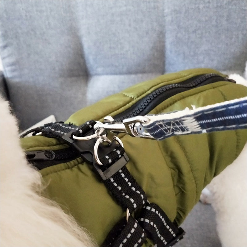 WuffWear - Regnfrakke med Sele - Vind & Vandafvisende