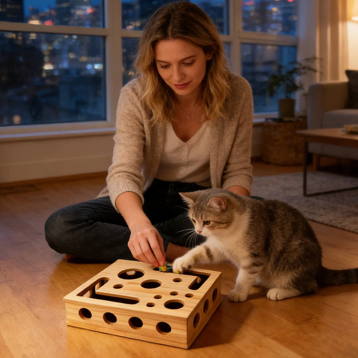 Katte Kradseboks - 2-i-1 Kradse- og Legeboks til Katte