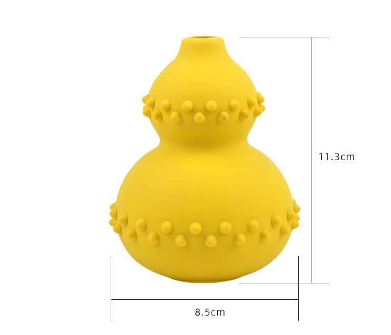 WuffWear Legebold - Snack & Bidestærk, gul bidestærk hundelegetøj lavet af naturgummi med bobler, 8.5x11.3 cm